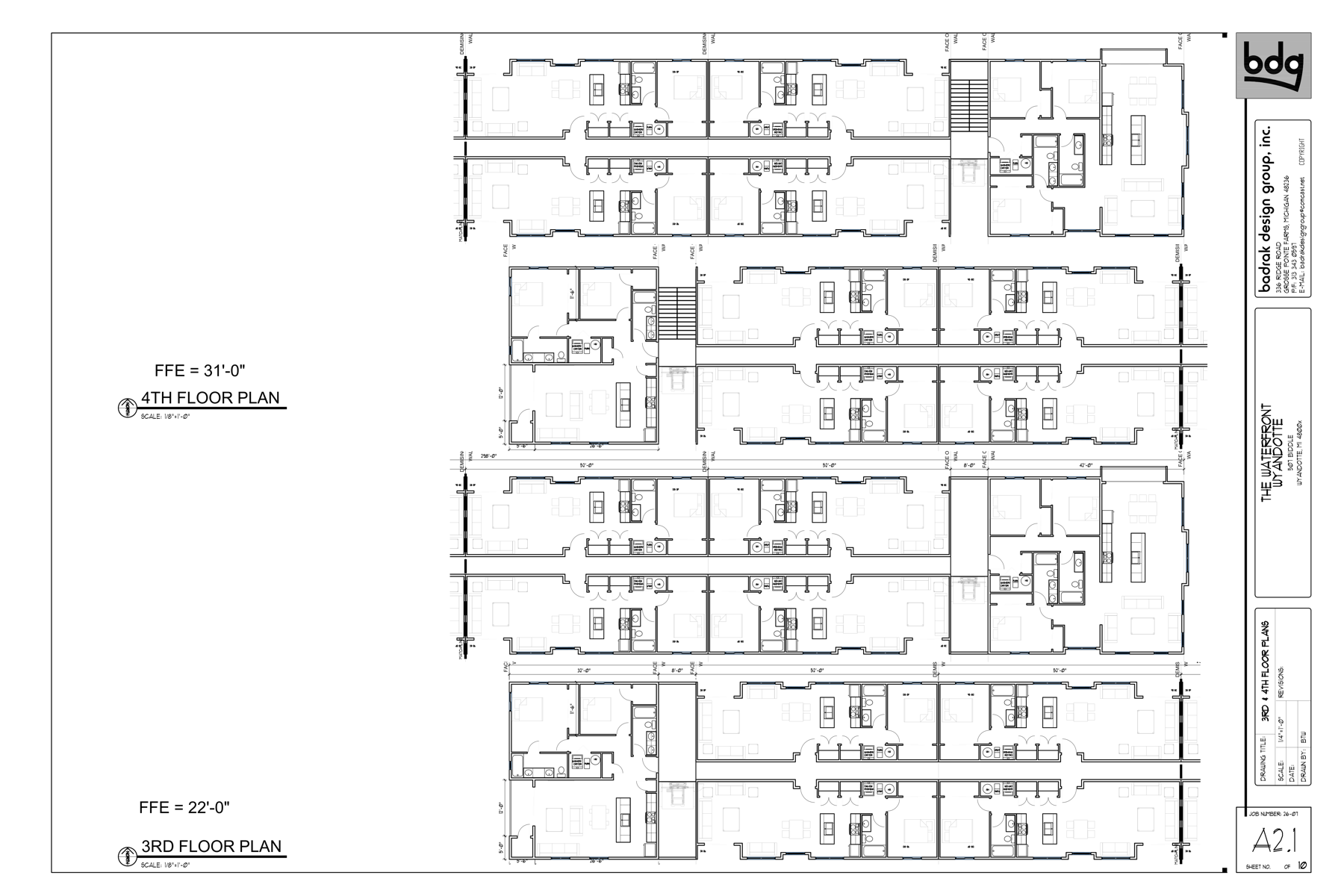 The Waterfront Lofts floor plan — levels 3 and 4